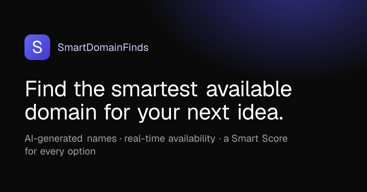 SmartDomainFinds — AI Domain Name Generator & Availability Checker